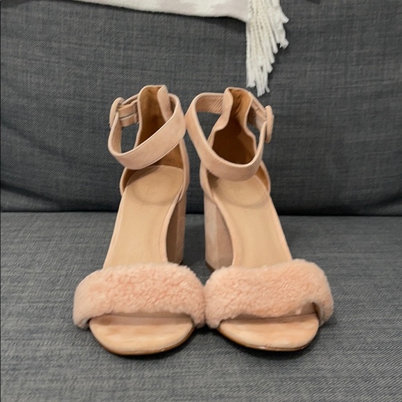 Madewell Regina Ankle Strap Shearling Sandel - Picture 2 of 6